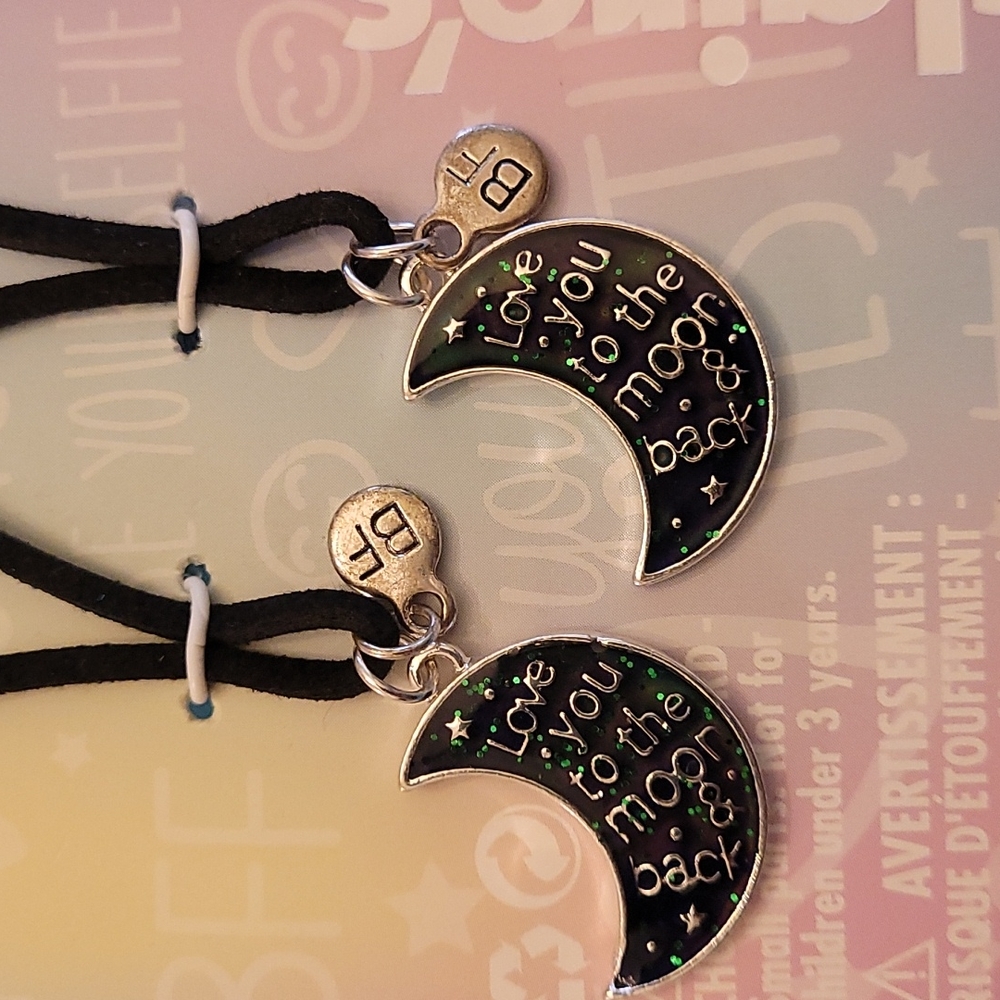 Love you to the moon and back Necklace BFF set